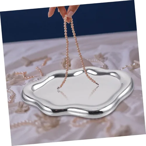 Vista 9 de USHOBE Irregular Ceramic Plate Wedding Decorations Ceramic Jewelry Holder Ceramic Ring Holder Earrings Necklaces Organizer Large Capacity Trinket