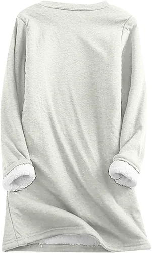 Vista 4 de Ceboyel Yes Im Cold - Sudadera de forro polar para mujer, suéter de sherpa para descansar, ropa de invierno cálida y moderna 2023
