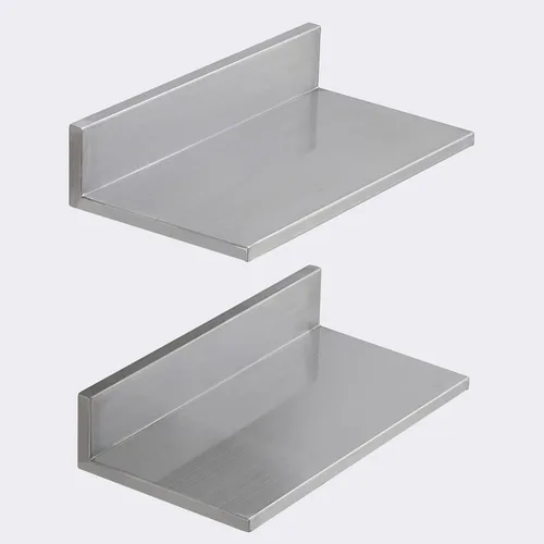 Vista 9 de VEVOR Estante de pared de acero inoxidable, 8.6 x 16 pulgadas, paquete de 2 con protector contra salpicaduras, soporta 44 libras, ideal para cocina
