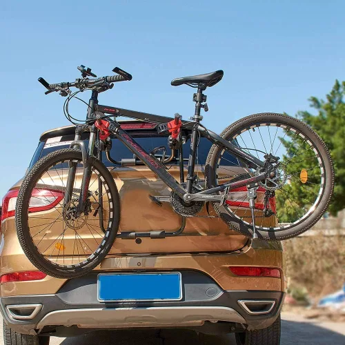 Vista 5 de Blueshyhall - Portabicicletas para maletero, Soporte para bicicleta para SUV y coche, resistente, para 2 bicicletas