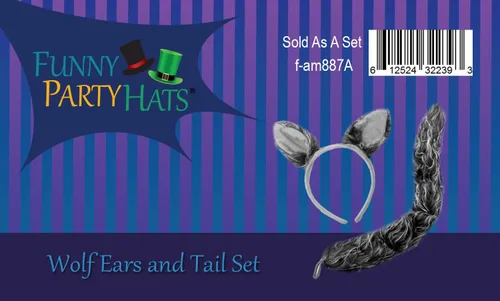 Vista 7 de Funny Party Hats Accesorios de disfraz de lobo, orejas de disfraz de Halloween, juego de orejas de lobo y cola