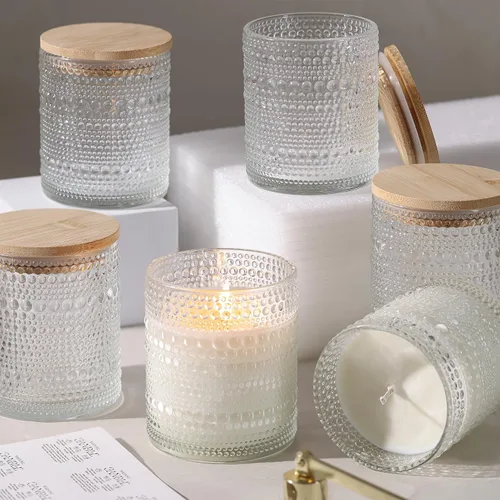Vista 7 de DEVI Tarros de vela de vidrio Amber Empry de 14 onzas para hacer velas (paquete de 6), tarros de velas de 3 mechas, recipientes de velas vacíos a