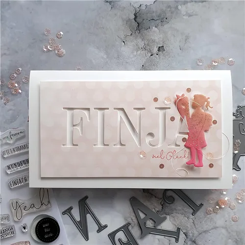 Vista 5 de Briartw Juego de 6 troqueles de corte de metal para niños y niñas, para manualidades, álbumes de recortes, plantillas en relieve, álbum, tarjetas