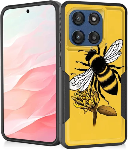 Vista 9 de Funda para Moto G Play 4G 2024, resistente de doble capa híbrida de policarbonato duro, goma suave, a prueba de golpes, funda protectora resistente