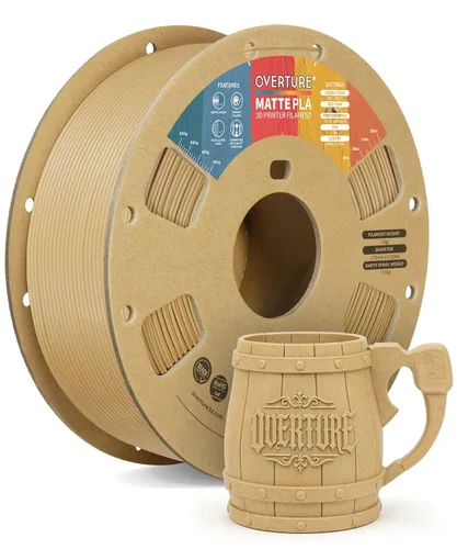 Vista 42 de OVERTURE - Filamento de fibra de carbono PLA para impresora 3D de 1.75 mm, carrete de cartón PLA de 2.2 libras, precisión dimensional +/- 0.02 mm