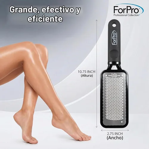 Vista 4 de ForPro Professional Collection - Raspa de pie de acero inoxidable de alta calidad, lima de pies colosales y removedor de callos, elimina