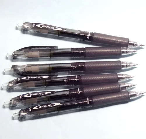 Vista 2 de Pilot Acroball Knock - Bolígrafo de 0.02 pulgadas, extra fino, negro (BAB-15EF-BB), 6 bolígrafos por paquete (importación japonesa)