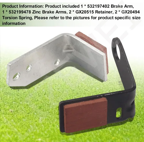 Vista 7 de 532197402 & 532199478 Juego de brazos de freno para Husqvarna AYP Craftsman cortacésped YT16542T YT1942 YTH2042, número de pieza 532199470 197402