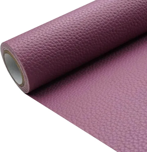Vista 12 de Tela de cuero de imitación de textura litchi azul bebé PU 11.8x53.14 pulgadas (30x135 cm) de 1.13 mm de espesor para tapicería, manualidades
