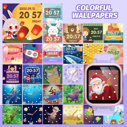 Vista 18 de Reloj inteligente para niños con juegos de rompecabezas, pantalla táctil HD, cámara de video, reproductor de música, podómetro, reloj despertador
