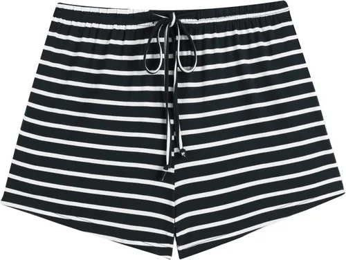 Vista 3 de Ekouaer - Pantalones cortos de pijama para mujer con bolsillos elásticos y tira elástica, para dormir, con cordón