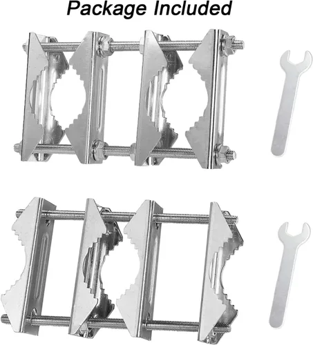 Vista 6 de Paquete de 2 abrazaderas de mástil de antena doble en V, pernos de 5.5 pulgadas y 3 opciones de configuración, kit de montaje de poste a poste