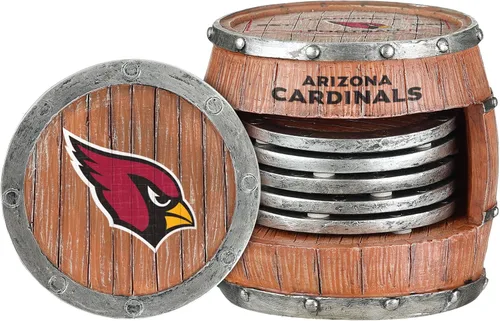 Vista 28 de FOCO NFL Team Logo 5-Pack Barrel Beverage Drink Coaster Set