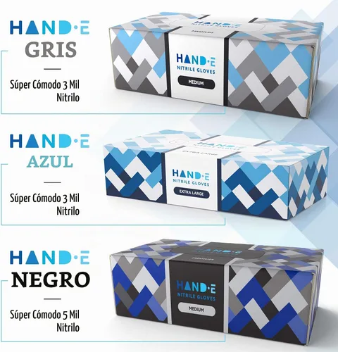 Vista 9 de Guantes desechables de nitrilo azul Hand-E Touch - Guantes de examen médico sin látex, sin polvo, seguros para alimentos, para cocinar