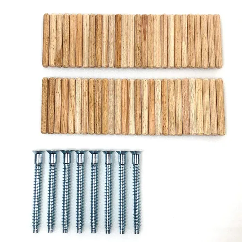 Vista 2 de ReplacementScrews Kit de hardware compatible con IKEA KALLAX 4 x 4 estante 003.601.44 - Todos los tornillos (104321) y clavijas (101339) All