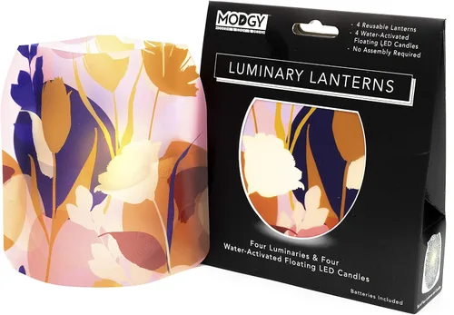 Vista 4 de MODGY Faroles luminarios decorativos para interiores y exteriores, lámparas de plástico para mesa de boda, centro de mesa, porche, paquete de 4