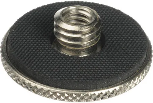 Vista 4 de Manfrotto Adaptador de montaje, rosca hembra de 1/4" x20 a macho de 3/8" con brida moleteada. (#3367)