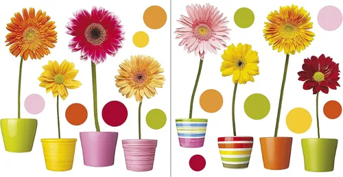 Vista 3 de Crearreda CR-64003 Gerberas - Calcomanías para ventana