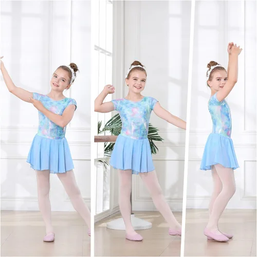 Vista 4 de DIPUG Split Girls Ballet Leotards Toddler Dance Dress Combo azul (blue sky)