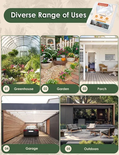 Vista 8 de 20 Mil Heavy Duty Clear PVC Tarpaulins 3 x 6 FT, Waterproof Wind-Proof Transparent Vinyl Tarp for Patio Pergola Garden Canopy Rainproof Anti-Tear
