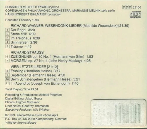Vista 2 de Elisabeth Meyer-Topsoe Wagner Wesendonk Lieder Strauss Vier Letzte Lieder
