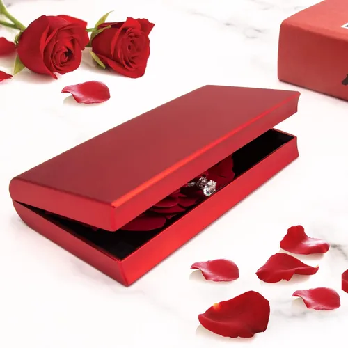 Vista 4 de Caja de anillo de compromiso, caja de rosas sorpresa para mujer, como propuesta, anillo de boda, regalo, etc.