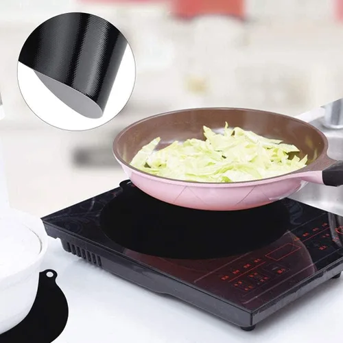 Vista 6 de 4 alfombrillas antideslizantes para inducción eléctrica, protector de placa de cocina de silicona reutilizable, resistente a altas temperaturas
