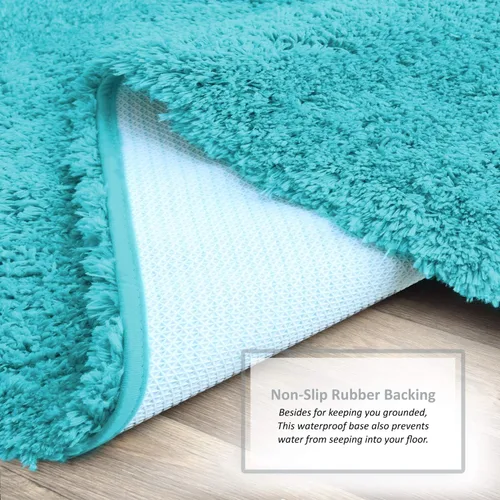 Vista 5 de Clara Clark Alfombras de baño, alfombras de baño ultra suaves y peludas - tapetes de baño para baño, lavable a máquina, base antideslizante de goma