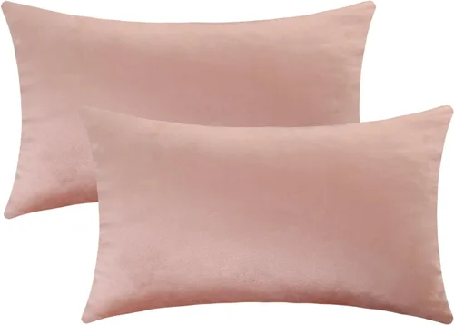 Vista 8 de Jeneoo Juego de 2 fundas decorativas para cojines de terciopelo suave y cómodo, funda sólida para cojín de sofá, decoración