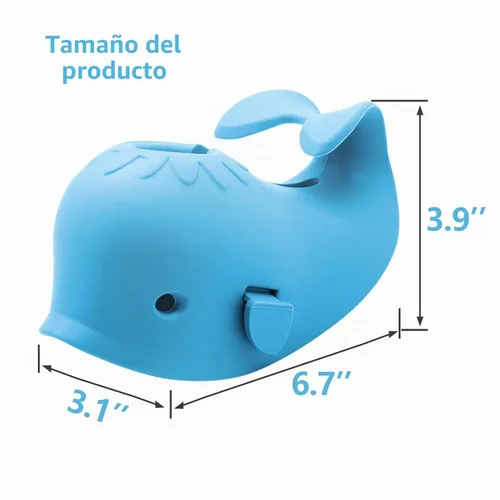 Vista 2 de Funda de grifo de bañera para bebé, juguetes de protección de seguridad de silicona para bebé, cubierta de caño de baño para bebé, funda de grifo