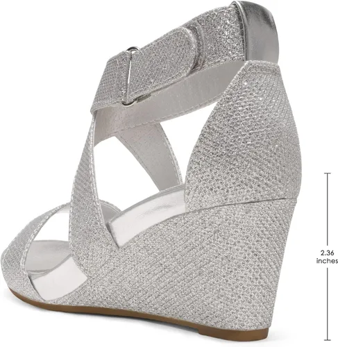 Vista 3 de Dream Pairs - Sandalias de tacón de plataforma baja con correa elástica de tobillo para mujer
