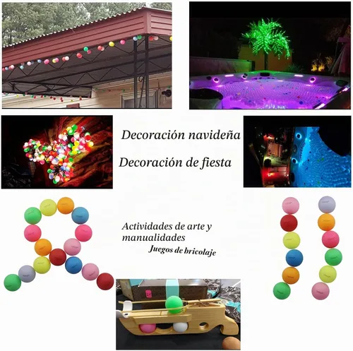 Vista 5 de Paquete de 50 pelotas de ping pong, varios colores, lavables, de plástico, pelotas de tenis de mesa Colorful, Suitable for Various Activities