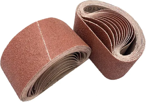 Vista 9 de 1 cinta de lija de óxido de aluminio de 42 pulgadas, papel de lija abrasivo de grano surtido 40/80/120/240 para lijadora de banda, paquete de 24