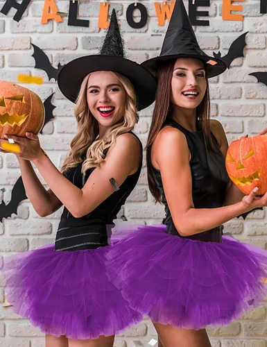 Vista 7 de Tutús para mujeres, faldas de tul tutú para adultos, disfraces para mujeres, 5 capas, faldas tutú para niñas, adolescentes, Halloween, ballet