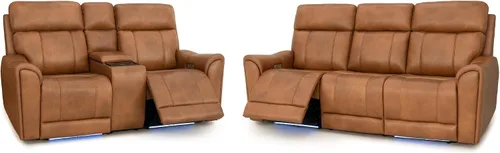 Vista 12 de Seatcraft Trivanta Home Theater Seating Black Sofa and Loveseat