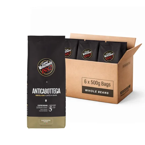 Vista 14 de Caffe Vergnano 1882 Antica Bottega Espresso de grano entero arábica tostado medio – Granos de café italianos chocolate, nueces y notas de caramelo