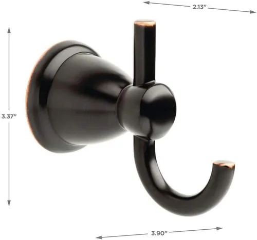 Vista 2 de Franklin Brass Kinla Gancho para Toallas, Bronce Frotado con Aceite, Accesorios de Baño, KIN35-ORB-1 (Paquete de 2)