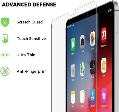 Vista 4 de Belkin ScreenForce - Protector de pantalla de vidrio templado para iPad Pro de 12.9 pulgadas (modelo 2018), protección contra impactos resistente a
