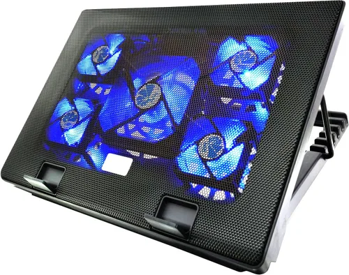Vista 3 de Almohadilla de refrigeración para laptop de 17 pulgadas, 15.6, 14, 13, 12 pulgadas, alfombrilla enfriadora para juegos, 5 ventiladores silenciosos