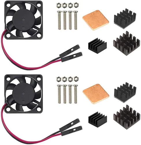 Vista 11 de Easycargo Raspberry Pi 4 Kit de ventilador de disipador de calor para refrigeración Raspberry Pi 5 4 3, 3, disipador de calor para ventilador