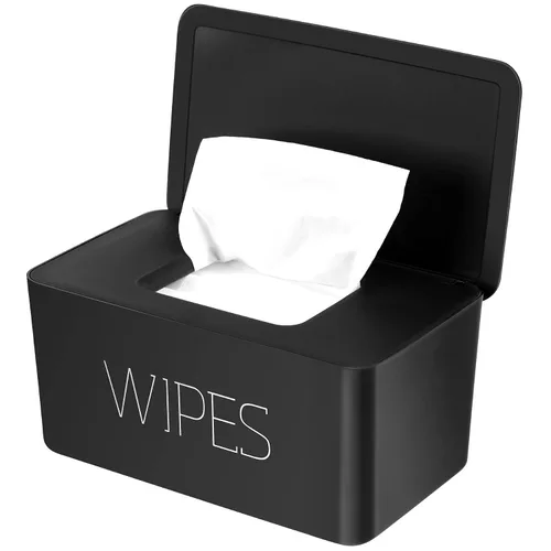 Vista 9 de NOVWANG Dispensador de toallitas, soporte para toallitas para bebés, mantiene las toallitas frescas, contenedor de toallitas recargables para Negro