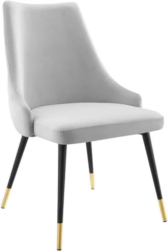 Vista 11 de Modway Adorn Silla auxiliar de comedor de terciopelo copetudo, color negro, 25 pulgadas de profundidad x 22 pulgadas de ancho x 34 pulgadas de alto