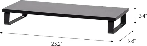 Vista 2 de IRIS USA Soporte organizador de monitor de PC moderno multiusos de 1 nivel con patas de metal, elevador ergonómico de escritorio y encimera