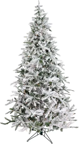 Vista 18 de Fraser Hill Farm - Árbol de Navidad preiluminado Mountain Pine de 6.5 pies, con luces inteligentes incandescentes blancas, muy nevado, follaje