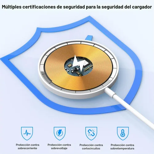 Vista 5 de Cargador inalámbrico magnético de 10 pies Apple Fast Mag-Safe, con 15 W USB C de carga rápida PD bloque para iPhone 16/16 Plus/16 Pro/Pro Max/iPhone