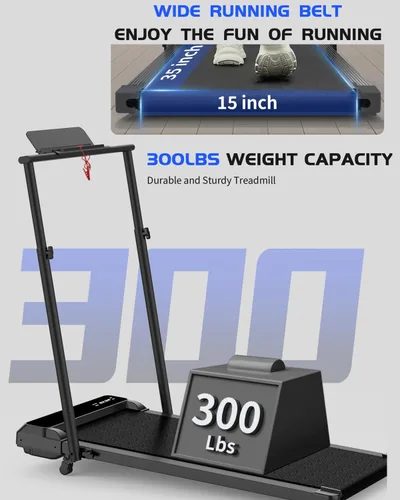 Vista 6 de Ueadcm Almohadilla para caminar con barra de mango ajustable, almohadilla para caminar debajo del escritorio con control remoto y pantalla LED