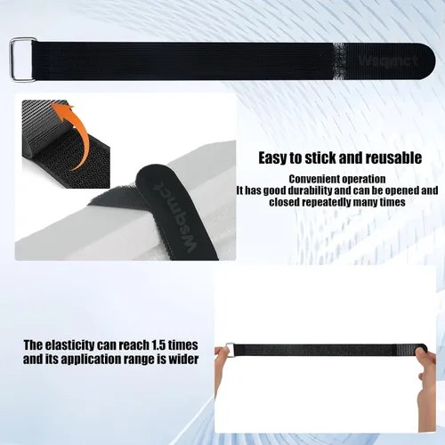 Vista 3 de Paquete de 10 correas elásticas de cincha de 1 x 8 pulgadas, correas de nailon de alta resistencia, correas de nailon ajustables reutilizables