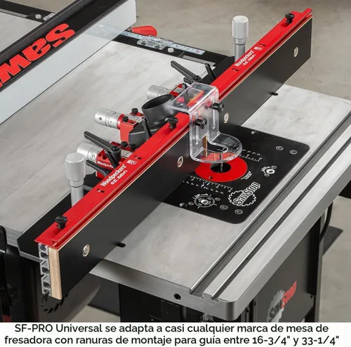 Vista 3 de Woodpeckers SF-PRO - Valla universal de mesa de enrutador de 36 pulgadas, fabricada en Estados Unidos, microajuste de 3 vías, se adapta a la mayoría