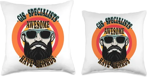 Vista 3 de GIS SPECIALISTS Gifts Awesome GIS Specialists Have Beards - Almohada divertida de 16 x 16 pulgadas, multicolor