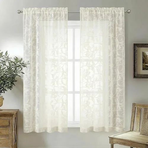Vista 69 de OVZME Anji Clip Voile Sheer Tiers RD 2X30X36 Negro